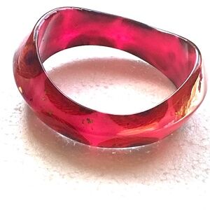 Vintage Oval Bangle Bracelet Hot Pink